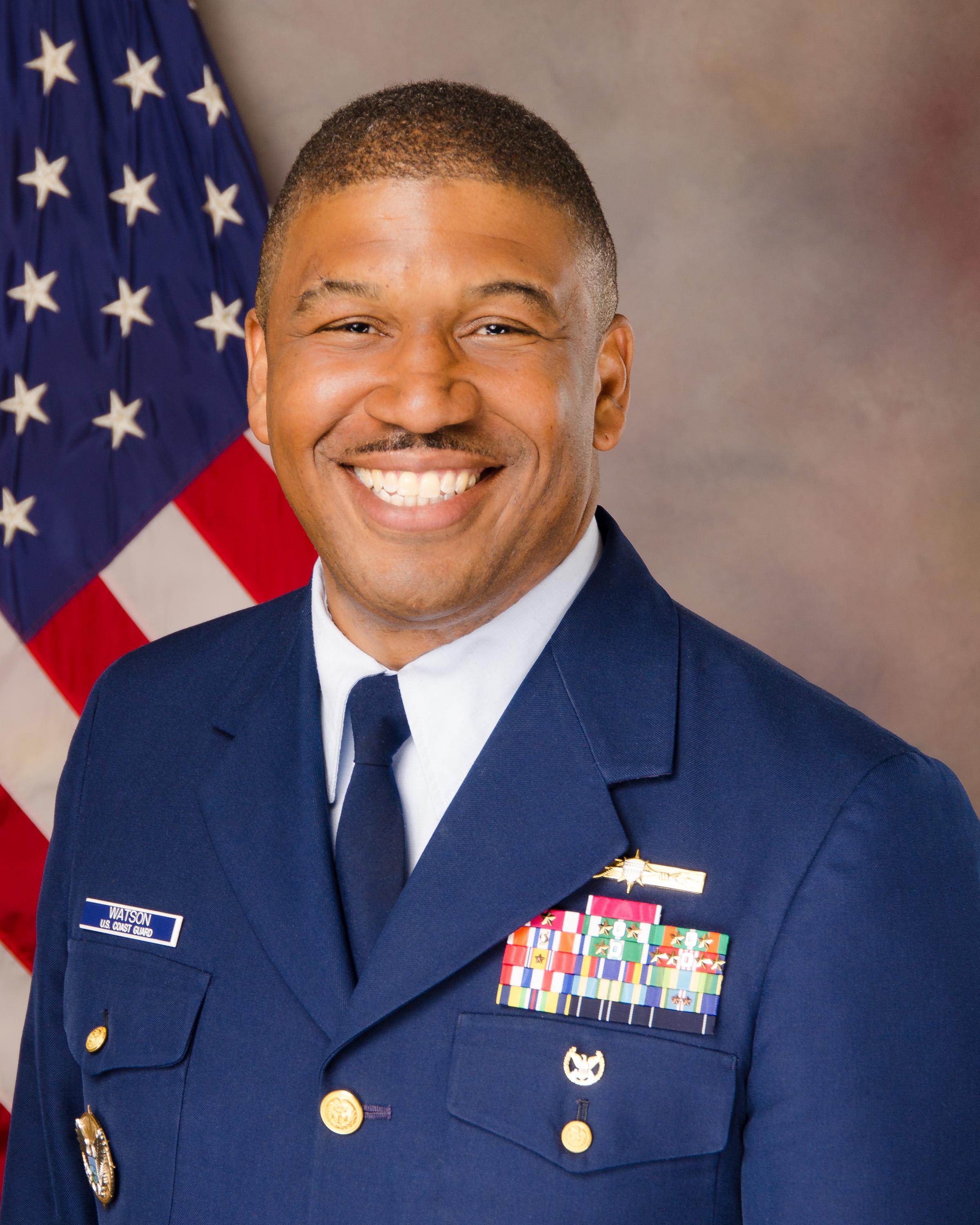 Captain Will E. Watson ('96) in military uniform- photo retrieved from https://www.atlanticarea.uscg.mil/Our-Organization/District-8/District-Units/Sector-New-Orleans/Command-Staff/