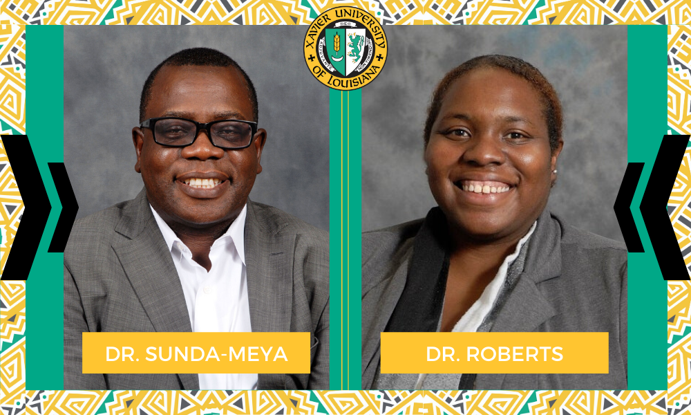 Dr. Sunda-Meya and Dr. Roberts staff appointments graphic, June 2020