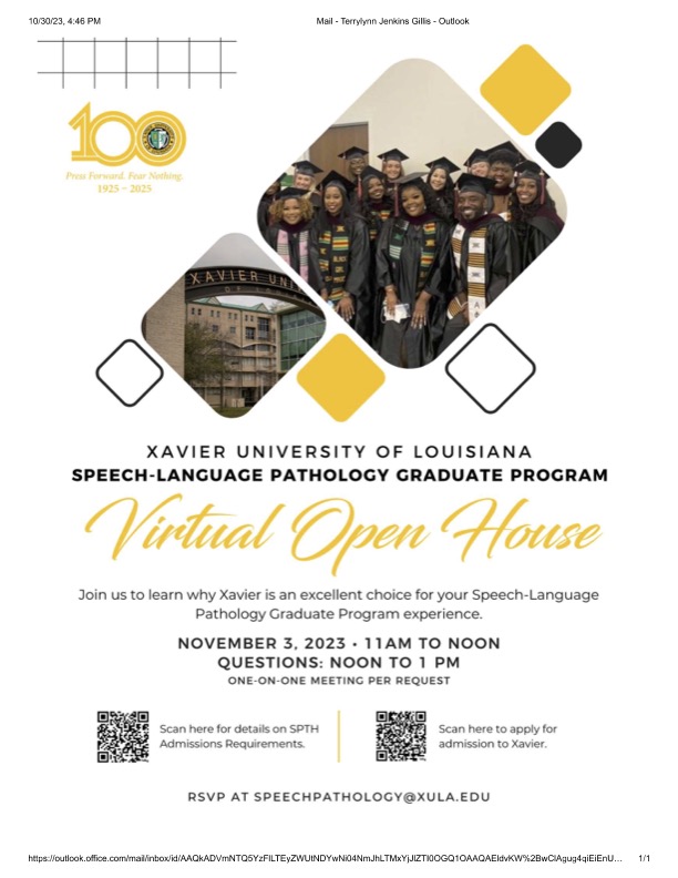 Speech-Language Pathology Graduate Program Virtual Open House