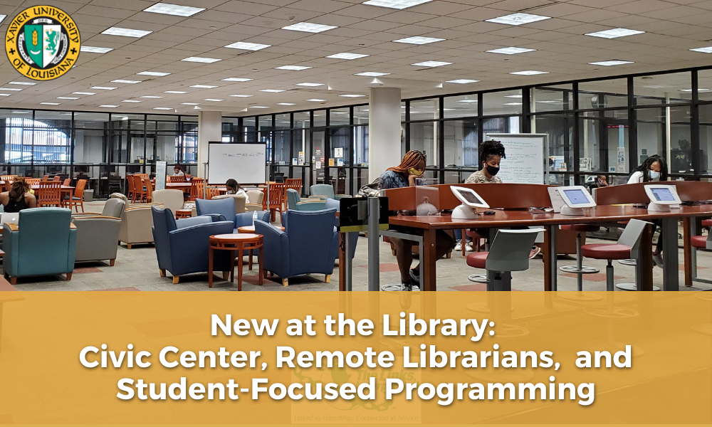 New at the Library: Civic Center, Remote Librarians, and Student-Focused Programming- students studying