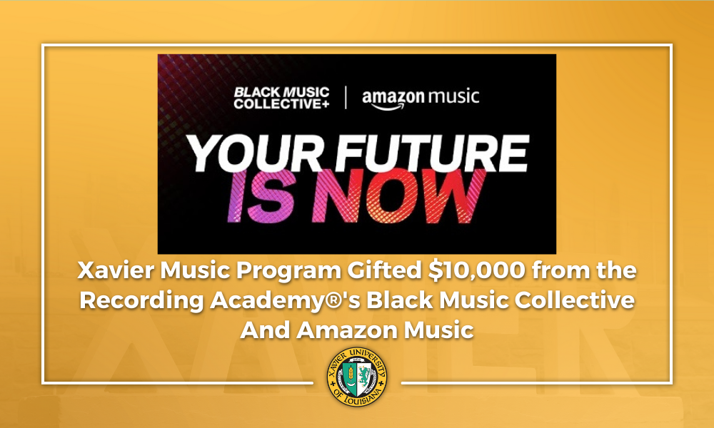 Black Music Collective and Amazon- gift to Xavier-Hurricane Ida relief-web graphic