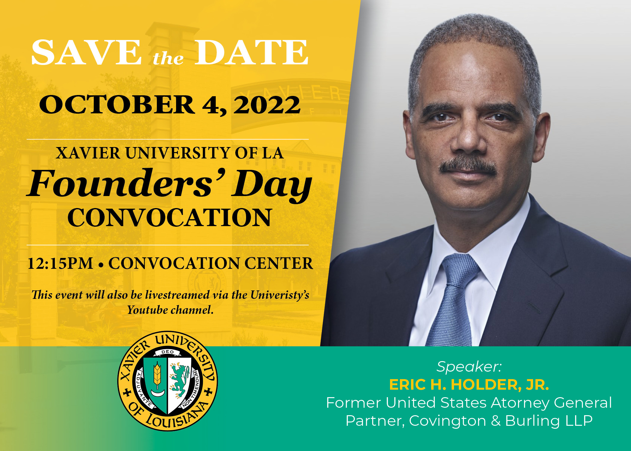 Xavier University of Louisiana Celebrates Founders’ Day with a ceremony and conversation with Former U.S. Attorney General Eric Holder