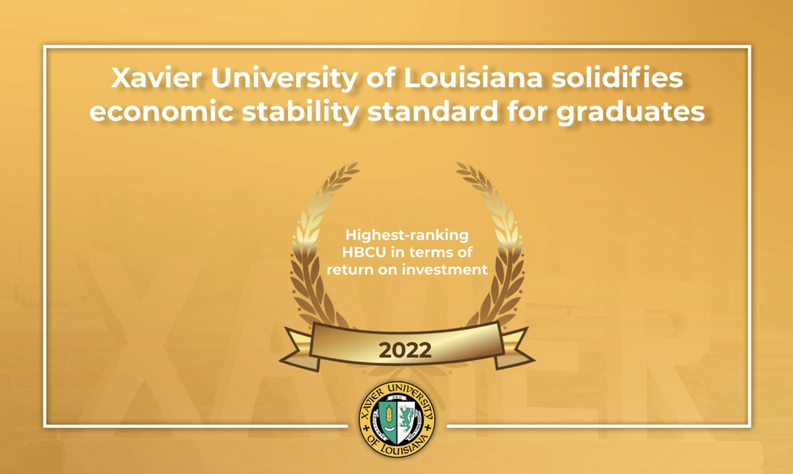 Xavier University of Louisiana named the highest-ranking HBCU in terms of Return on Investment