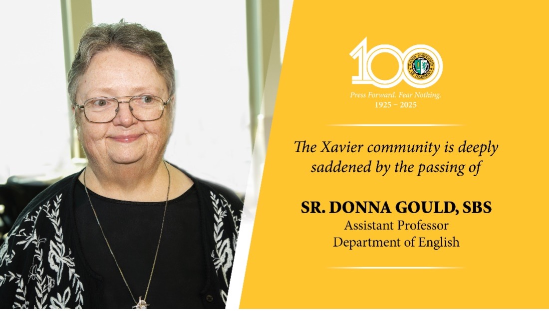 The Xavier Community Mourns the Passing of Sr. Donna Gould, SBS, Assistant Professor in the Department of English