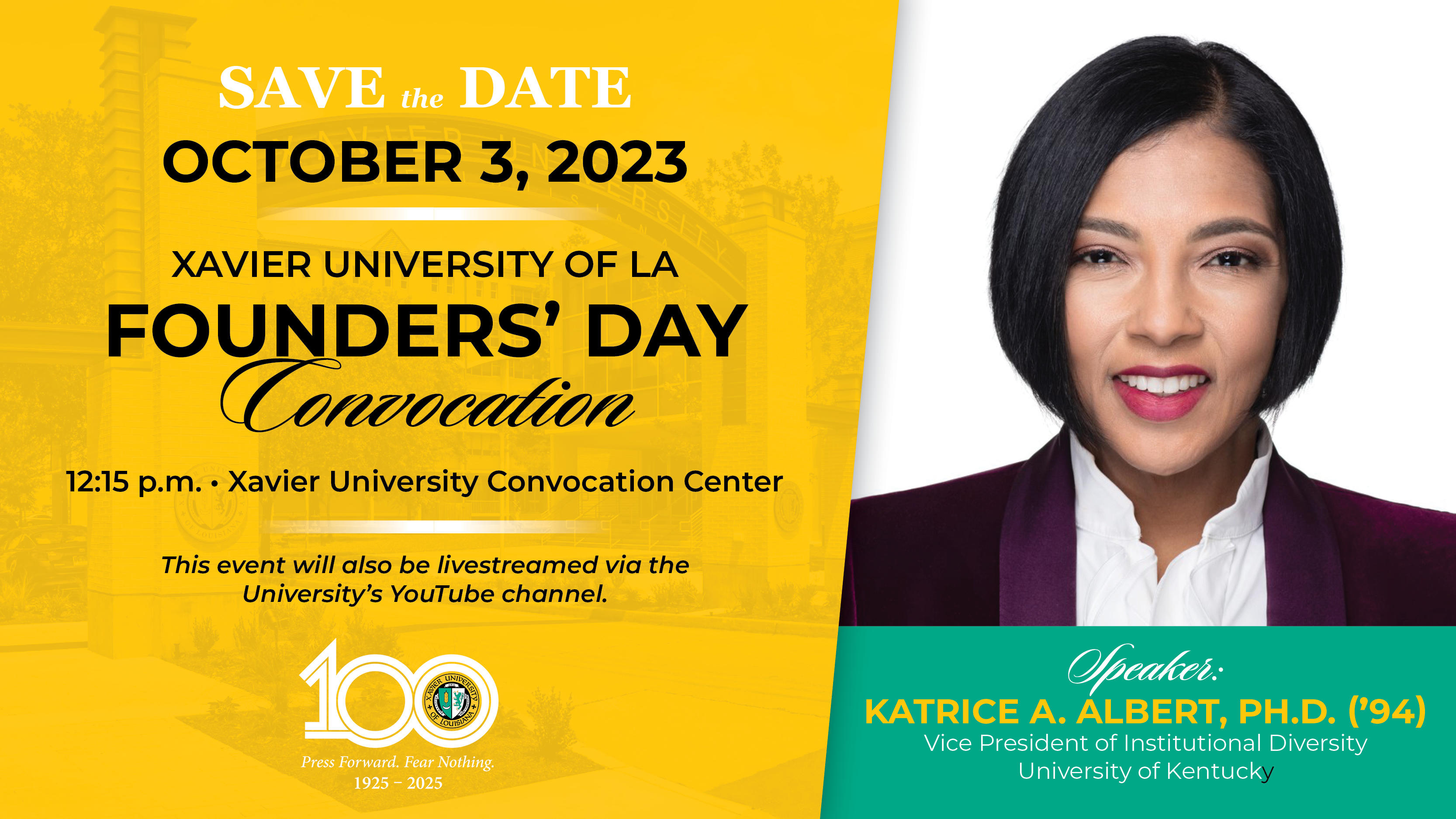 Katrice A. Albert, Ph.D., to speak at Xavier University of Louisiana Founders’ Day Convocation Ceremony