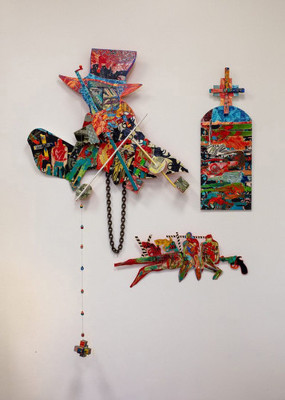 John T. Scott, Urban Warrior: Dressed To Kill, c. 1998, Mixed media, Courtesy of the Xavier University of LA Art Collection