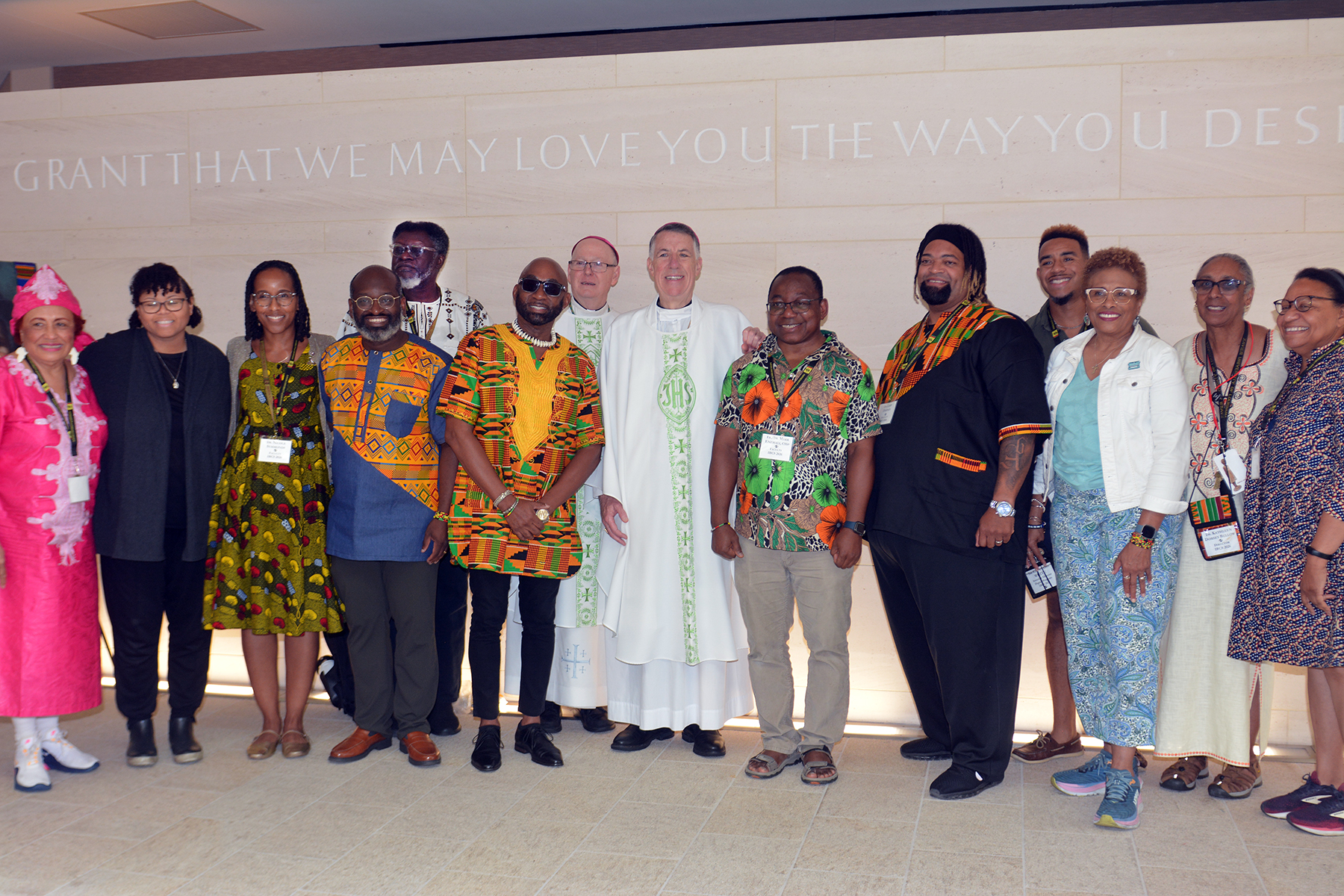 Bishop Brendan Cahill and Archbishop James Checchio with IBCS 2026 Faculty and Staff (Veronica Favre)